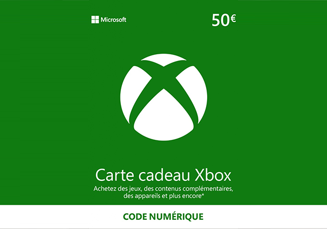 Microsoft Xbox Live Carte Cadeau 50€